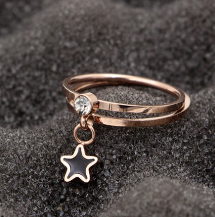 Combo 2 chiếc nhẫn hình ngôi sao màu hồng 14k